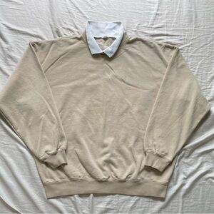 Brandy Melville Collared Beige Crewneck